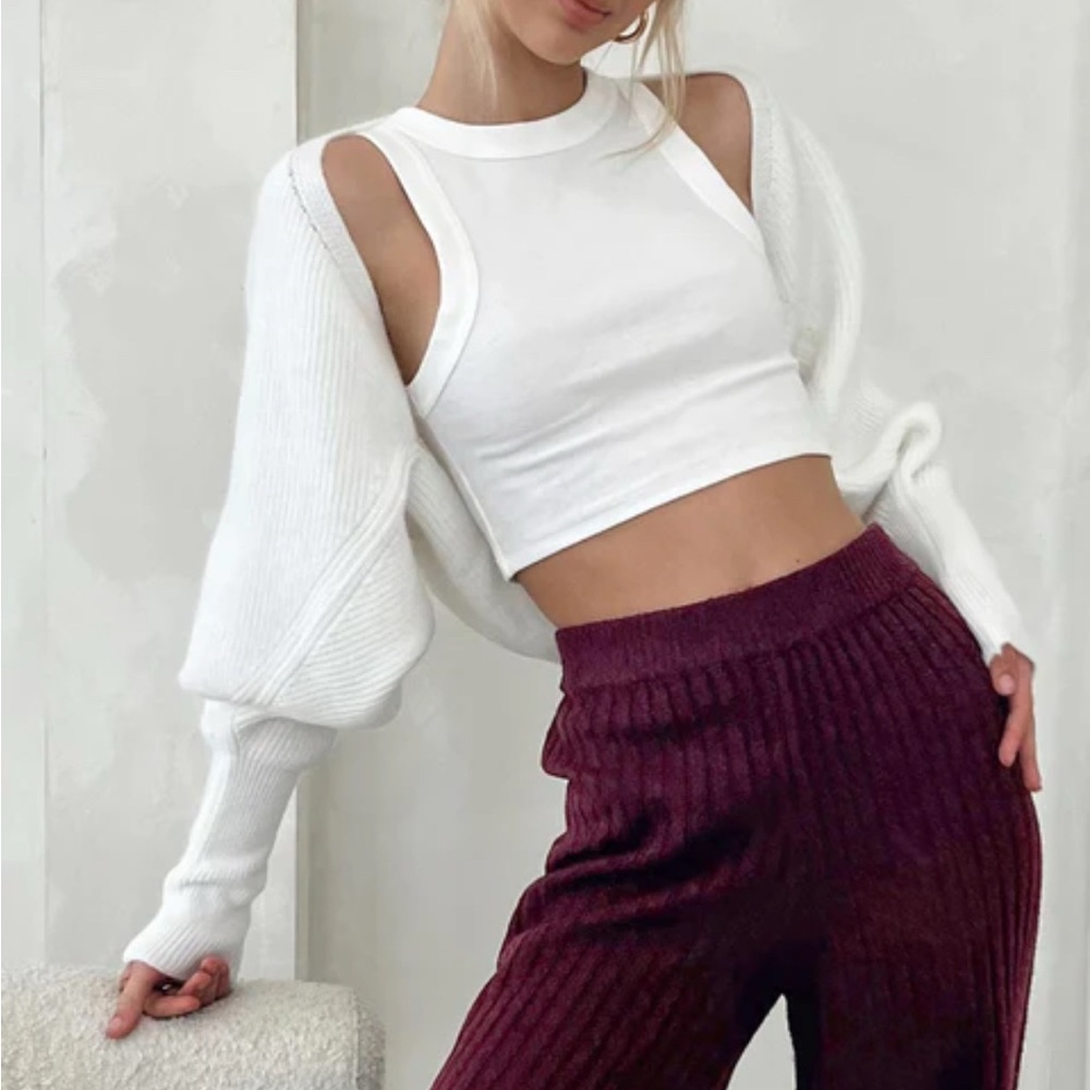 Princess Polly White Chunky Knit Shrug